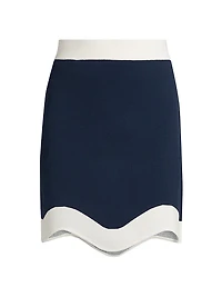 Dean Knit Scallop-Hem Miniskirt