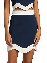 Dean Knit Scallop-Hem Miniskirt