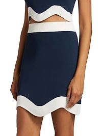 Dean Knit Scallop-Hem Miniskirt