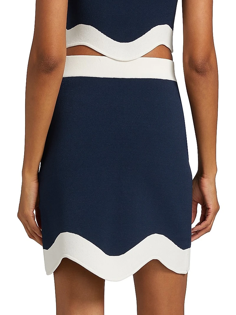 Dean Knit Scallop-Hem Miniskirt