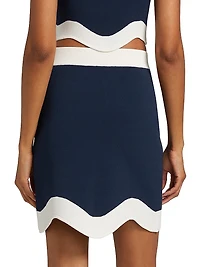 Dean Knit Scallop-Hem Miniskirt