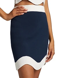 Dean Knit Scallop-Hem Miniskirt