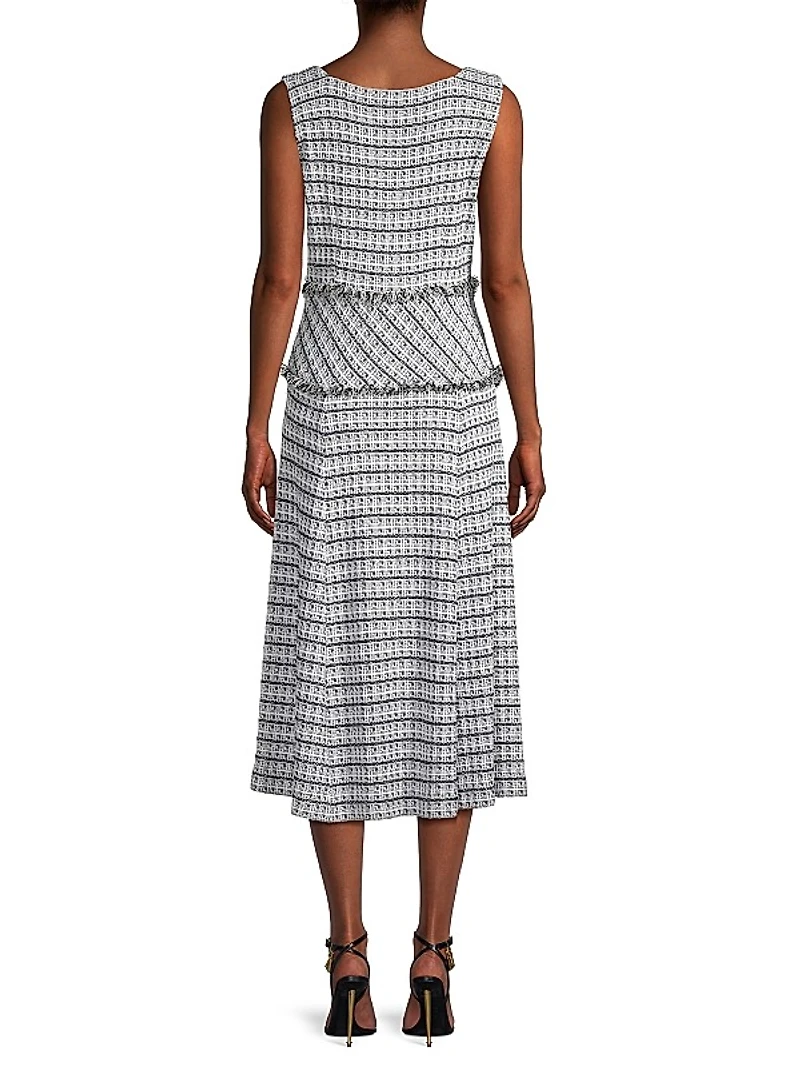 Tweed Drop-Waist Midi-Dress