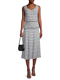 Tweed Drop-Waist Midi-Dress