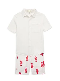 Little Boy's & Boy's Beach Short-Sleeve Shirt