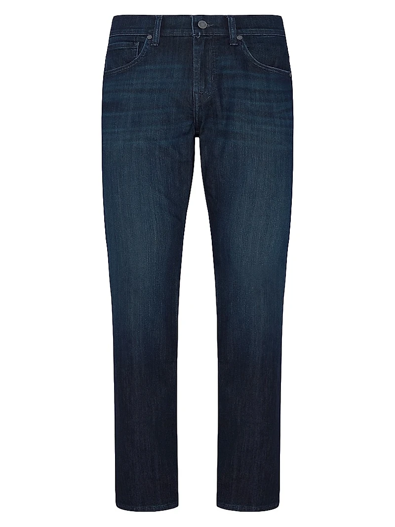 Cotton-Blend Straight-Leg Jeans