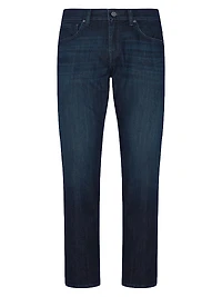Cotton-Blend Straight-Leg Jeans