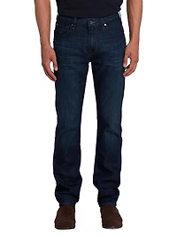 Cotton-Blend Straight-Leg Jeans