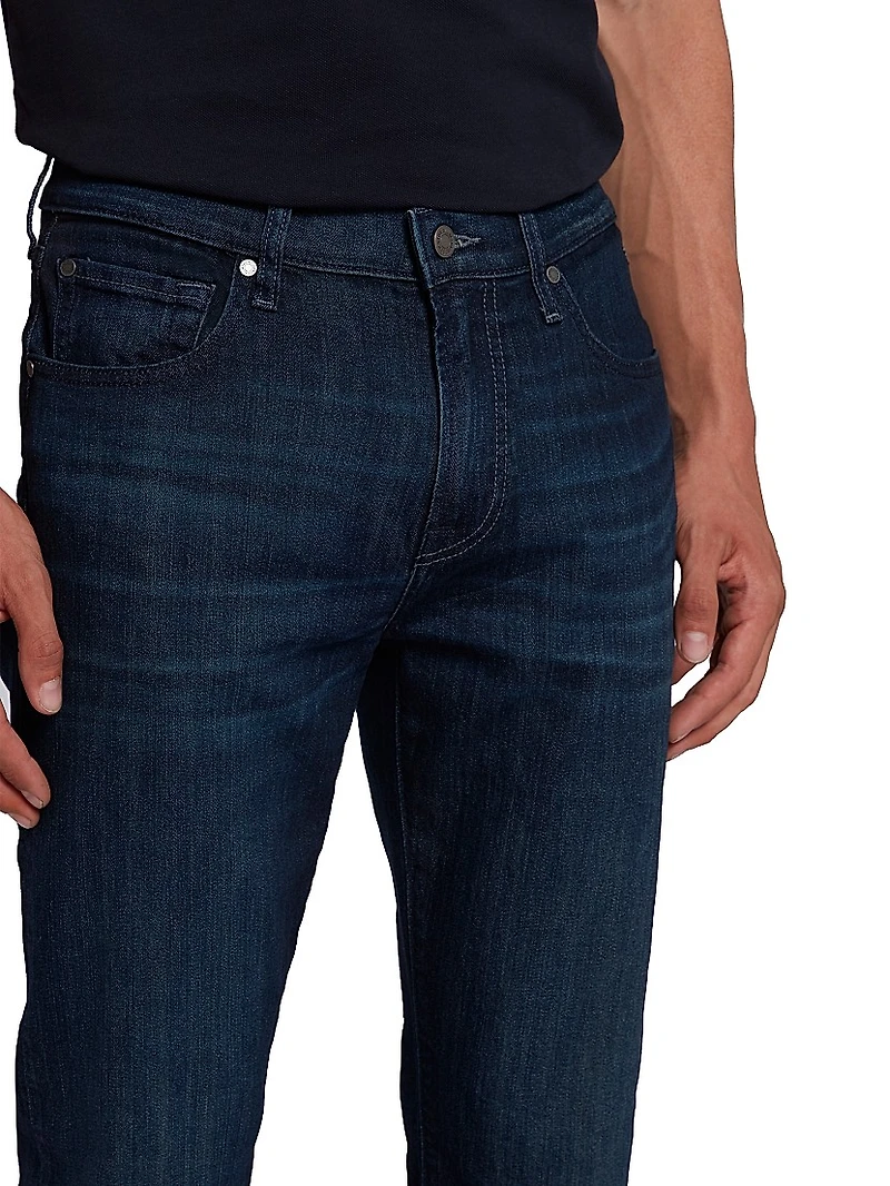 Cotton-Blend Straight-Leg Jeans