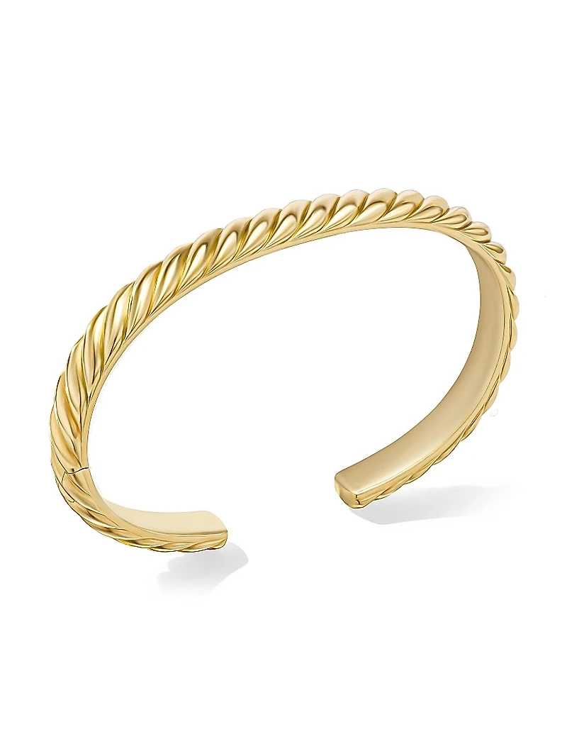 Sculpted Cable Cuff Bracelet 18K Yellow Gold