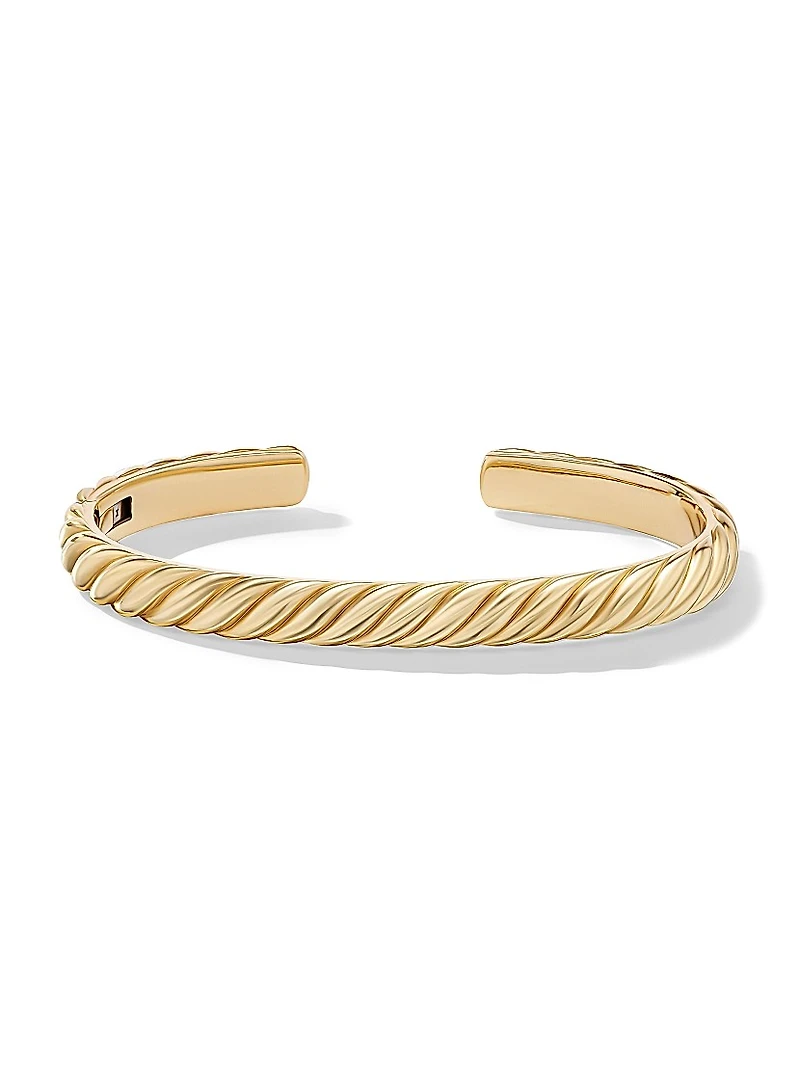 Sculpted Cable Cuff Bracelet 18K Yellow Gold