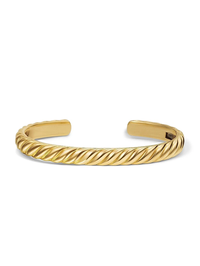 Sculpted Cable Cuff Bracelet 18K Yellow Gold