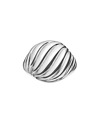 Sculpted Cable Pinky Ring Sterling Silver, 13MM