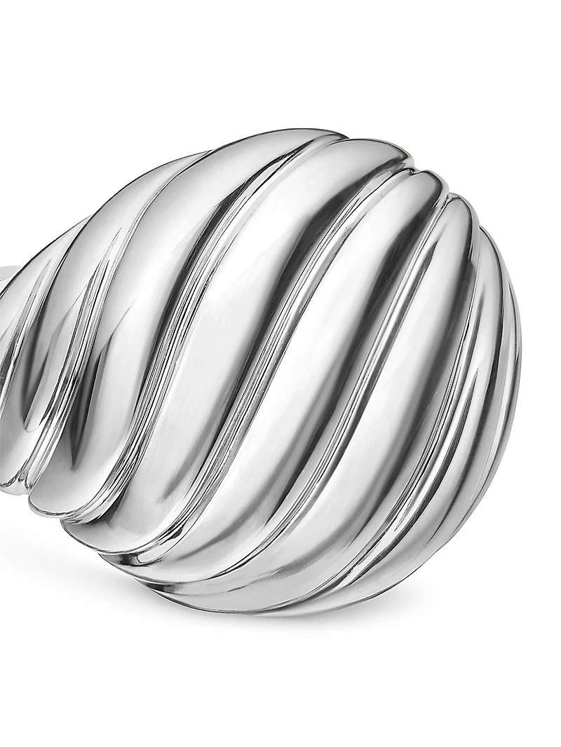 Sculpted Cable Pinky Ring Sterling Silver, 13MM
