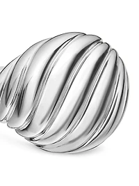 Sculpted Cable Pinky Ring Sterling Silver, 13MM