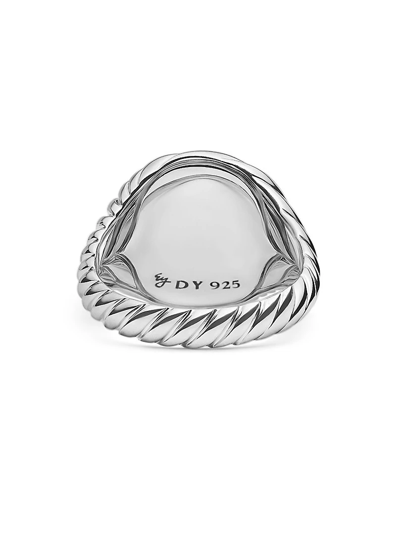 Sculpted Cable Pinky Ring Sterling Silver, 13MM