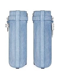 Shark Lock Ankle Boots in Washed Denim
