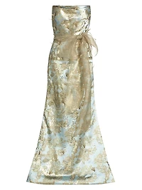 Brocade Strapless Gown