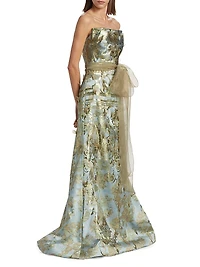 Brocade Strapless Gown