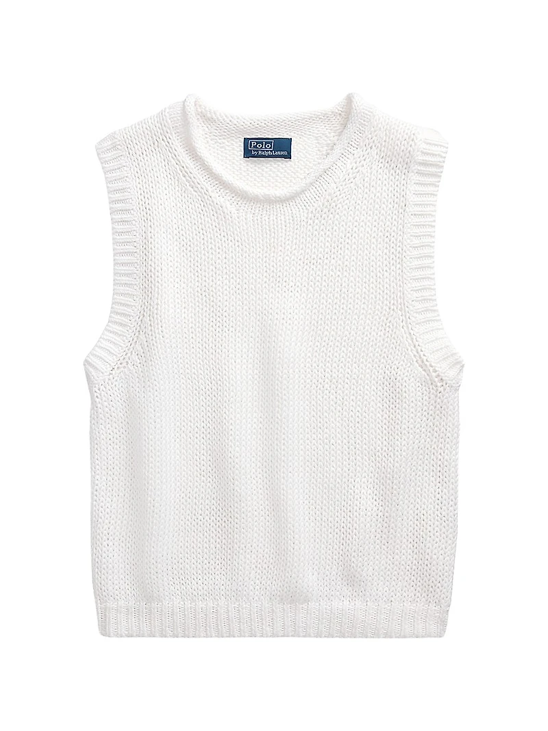 Linen-Cotton Knit Sweater Tank