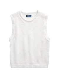 Linen-Cotton Knit Sweater Tank