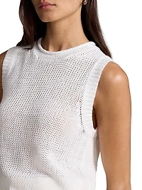 Linen-Cotton Knit Sweater Tank