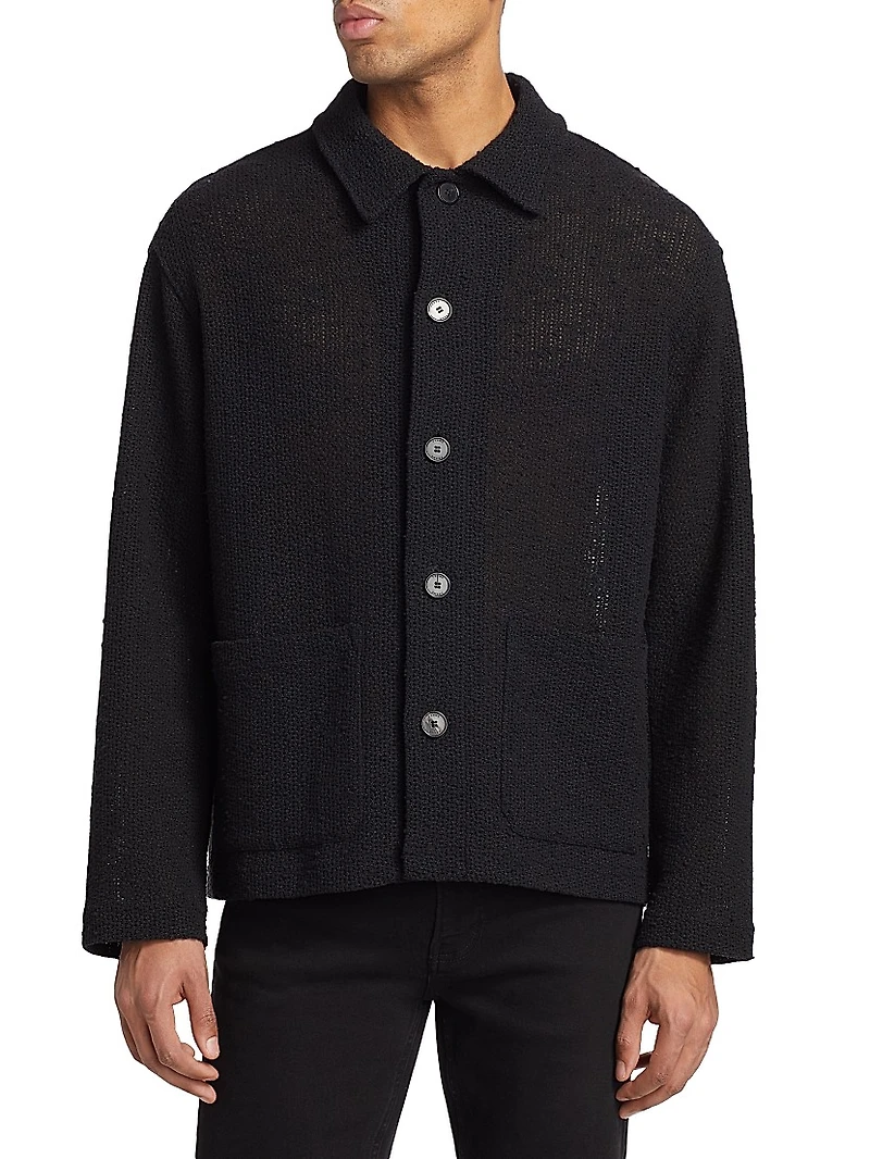Crocheted Cotton-Blend Jacket