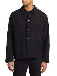 Crocheted Cotton-Blend Jacket