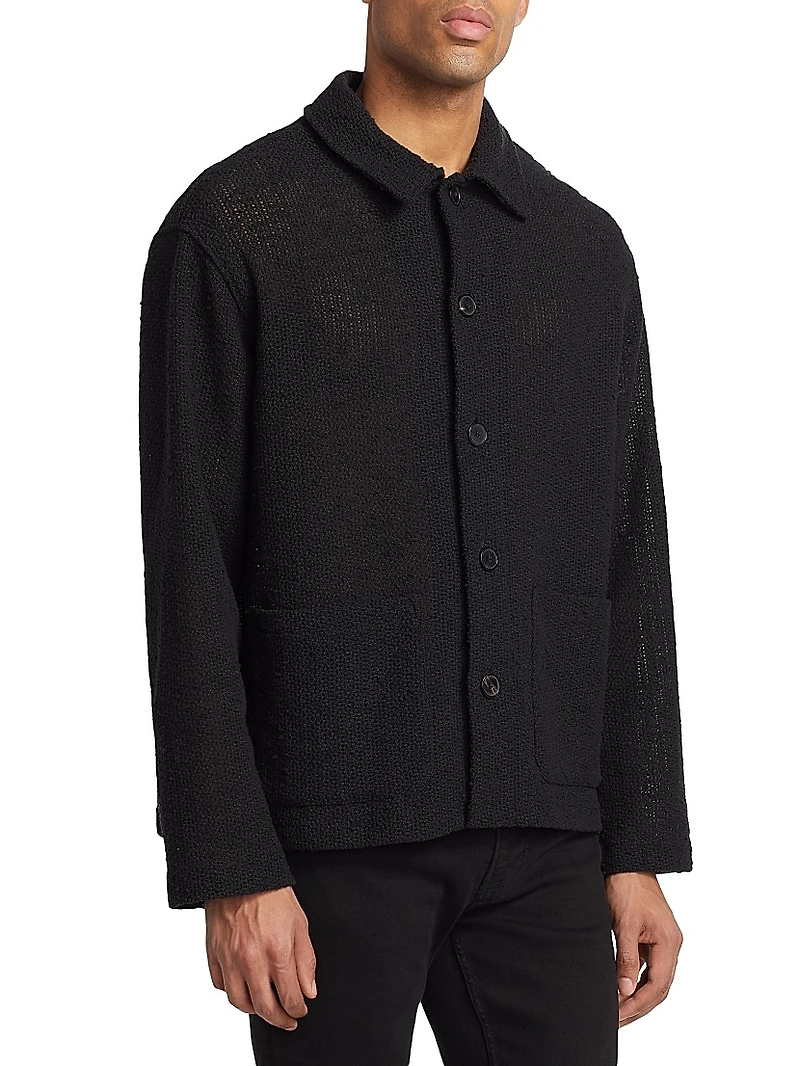 Crocheted Cotton-Blend Jacket