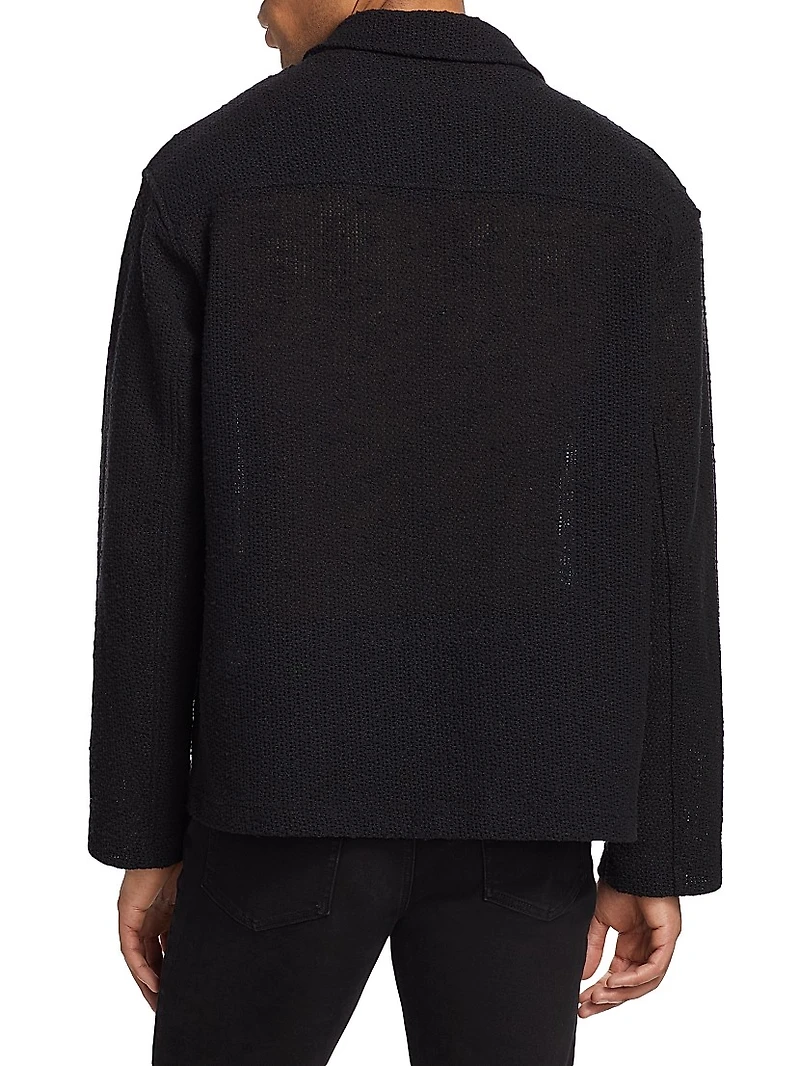 Crocheted Cotton-Blend Jacket