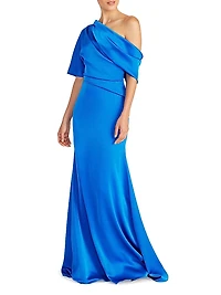 Remi Draped Satin One-Shoulder Gown