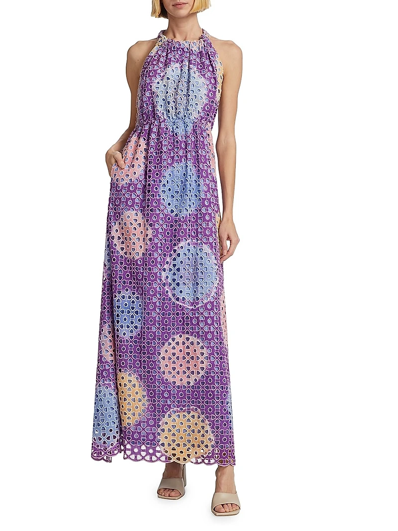 Oye Eyelet Cotton Maxi Dress