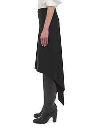 Wool Handkerchief-Hem Midi-Skirt