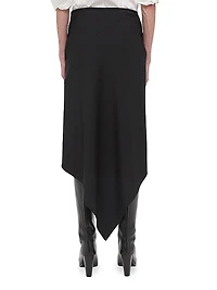 Wool Handkerchief-Hem Midi-Skirt