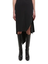 Wool Handkerchief-Hem Midi-Skirt