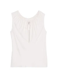 Jersey Sleeveless Quarter-Zip Top