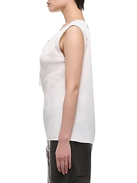 Jersey Sleeveless Quarter-Zip Top