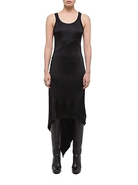 Jersey Asymmetric-Hem Sleeveless Maxi Dress