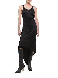 Jersey Asymmetric-Hem Sleeveless Maxi Dress