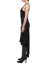 Jersey Asymmetric-Hem Sleeveless Maxi Dress