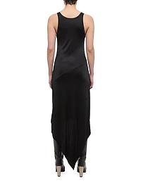 Jersey Asymmetric-Hem Sleeveless Maxi Dress