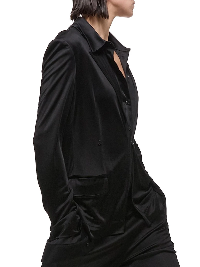 Single-Breasted Long-Sleeve Jacket