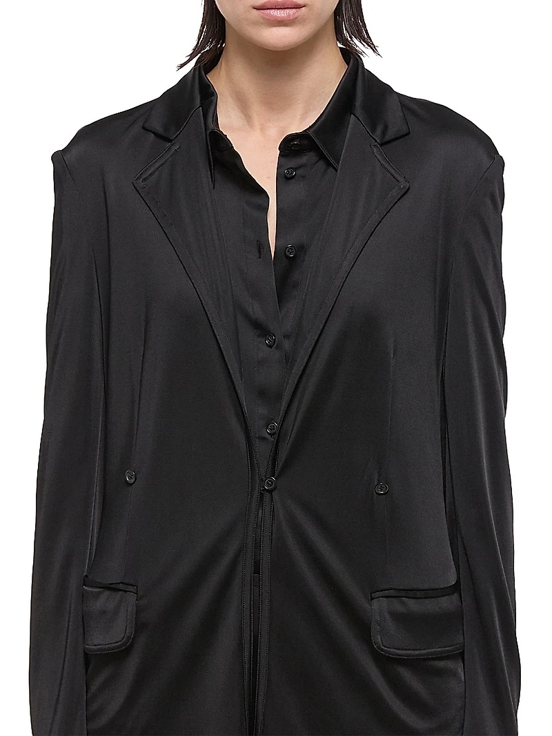 Single-Breasted Long-Sleeve Jacket