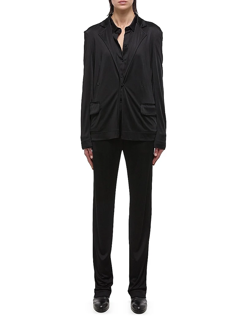 Single-Breasted Long-Sleeve Jacket