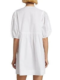 Poplin Bow Short-Sleeve Minidress