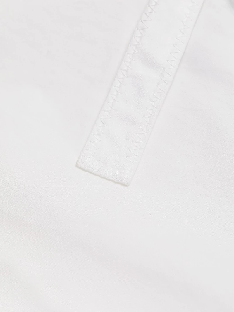 Poplin Bow Short-Sleeve Minidress