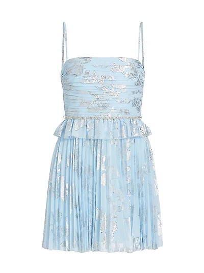 Metallic Floral Ruffle Minidress