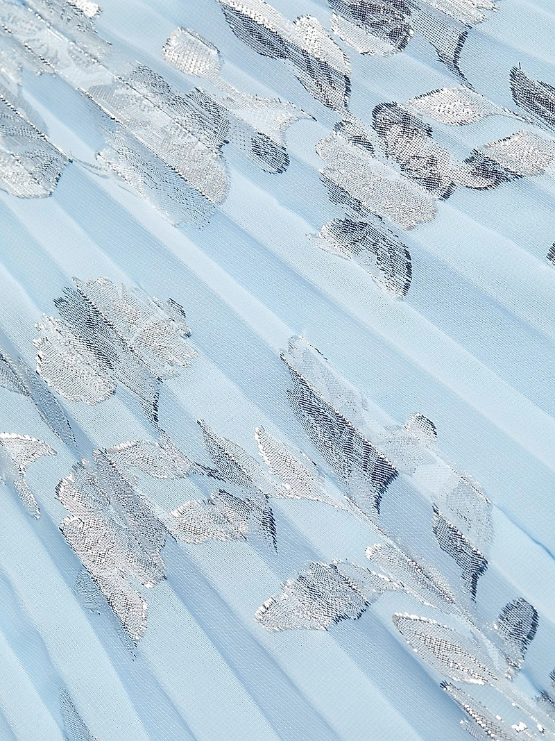 Metallic Floral Ruffle Minidress