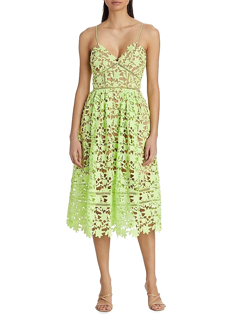 Azaelea Guipure Lace Midi-Dress