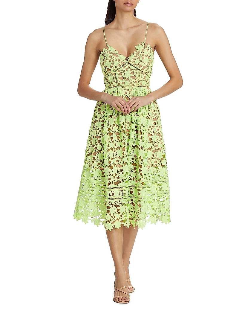 Azaelea Guipure Lace Midi-Dress